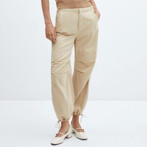 Mango Tan Parachute Trousers